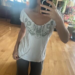 Y2K McBling style cinched top tee